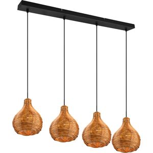 BES LED LED Hanglamp - Hangverlichting - Trion Sparko - E14 Fitting - 4-lichts - Rechthoek - Bruin - Hout BES LED LED Hanglamp - Hangverlichting - Trion Sparko - E14 Fitting - 4-lichts - Rechthoek - Bruin - Hout
