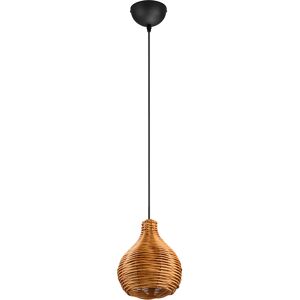 BES LED LED Hanglamp - Hangverlichting - Trion Trop - E14 Fitting - 1-lichts - Rond - Bruin - Rotan BES LED LED Hanglamp - Hangverlichting - Trion Trop - E14 Fitting - 1-lichts - Rond - Bruin - Rotan