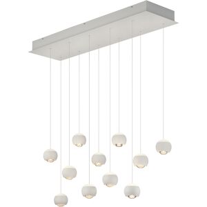 LED Hanglamp - Musterring Cannon - 11 Lichtpunten van 5 Watt - Rechthoek - Dimbaar - Aanpasbare Lichtkleur - Hoogte Aanpasbaar - Geheugenfunctie - Nachtlamp - Mat Wit - Metaal LED Hanglamp - Musterring Cannon - 11 Lichtpunten van 5 Watt - Rechthoek - Dimbaar - Aanpasbare Lichtkleur - Hoogte Aanpasbaar - Geheugenfunctie - Nachtlamp - Mat Wit - Metaal