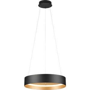 LED Hanglamp - Musterring Loop - 1 Lichtpunt van 38 Watt - Dimbaar - Aanpasbare Lichtkleur - Hoogte Aanpasbaar - Geheugenfunctie - Nachtlamp - AfstandsbedieningZwart/Goud - Metaal LED Hanglamp - Musterring Loop - 1 Lichtpunt van 38 Watt - Dimbaar - Aanpasbare Lichtkleur - Hoogte Aanpasbaar - Geheugenfunctie - Nachtlamp - AfstandsbedieningZwart/Goud - Metaal
