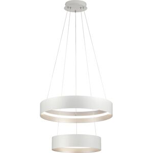 LED Hanglamp - Musterring Loop - 1 Lichtpunt van 55 Watt - Rond - Dimbaar - Aanpasbare Lichtkleur - Hoogte Aanpasbaar - Geheugenfunctie - Nachtlamp - Mat Wit - Metaal LED Hanglamp - Musterring Loop - 1 Lichtpunt van 55 Watt - Rond - Dimbaar - Aanpasbare Lichtkleur - Hoogte Aanpasbaar - Geheugenfunctie - Nachtlamp - Mat Wit - Metaal