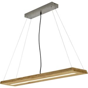 BES LED LED Hanglamp - Trion Brida - 27W - Warm Wit 3000K - 1-lichts - Dimbaar - Rechthoek - Mat Bruin - Natuurhout BES LED LED Hanglamp - Trion Brida - 27W - Warm Wit 3000K - 1-lichts - Dimbaar - Rechthoek - Mat Bruin - Natuurhout