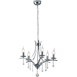 BES LED LED Kroonluchter - Trion Lacarno - E14 Fitting - 5-lichts - Rond - Mat Chroom - Aluminium BES LED LED Kroonluchter - Trion Lacarno - E14 Fitting - 5-lichts - Rond - Mat Chroom - Aluminium