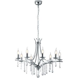 BES LED LED Kroonluchter - Trion Lacarno - E14 Fitting - 8-lichts - Rond - Mat Chroom - Aluminium BES LED LED Kroonluchter - Trion Lacarno - E14 Fitting - 8-lichts - Rond - Mat Chroom - Aluminium