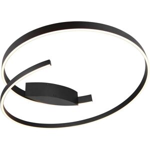 LED Plafondlamp - Cinque Cinardi - 1 Lichtpunt van 48 Watt - Dimbaar - Aanpasbare Lichtkleur - Mat Zwart - Metaal LED Plafondlamp - Cinque Cinardi - 1 Lichtpunt van 48 Watt - Dimbaar - Aanpasbare Lichtkleur - Mat Zwart - Metaal