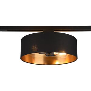 BES LED LED Railverlichting - Plafondlamp - Plafondverlichting - Trion Dual Hostons - 2 Fase - E27 Fitting - Rond - Mat Zwart/Goud - Textiel BES LED LED Railverlichting - Plafondlamp - Plafondverlichting - Trion Dual Hostons - 2 Fase - E27 Fitting - Rond - Mat Zwart/Goud - Textiel