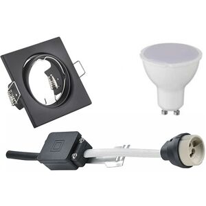 BES LED GU10 Inbouwspot Set - Mat Zwart - Inbouw Vierkant - Kantelbaar - Trion - 4W - Warm Wit 3000K - 80mm BES LED GU10 Inbouwspot Set - Mat Zwart - Inbouw Vierkant - Kantelbaar - Trion - 4W - Warm Wit 3000K - 80mm