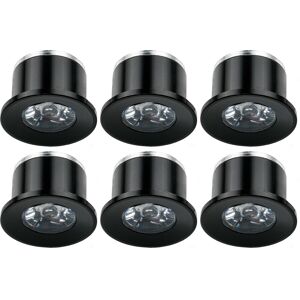 LED Veranda Spot Verlichting 6 Pack - Velvalux - 1W - Warm Wit 3000K - Inbouw - Rond - Mat Zwart - Aluminium - Ø31mm LED Veranda Spot Verlichting 6 Pack - Velvalux - 1W - Warm Wit 3000K - Inbouw - Rond - Mat Zwart - Aluminium - Ø31mm