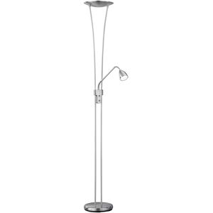 BES LED LED Vloerlamp - Trion Azorina - 20W + 5W - Warm Wit 3000K - 2-lichts - Dimbaar - Rond - Mat Nikkel - Aluminium BES LED LED Vloerlamp - Trion Azorina - 20W + 5W - Warm Wit 3000K - 2-lichts - Dimbaar - Rond - Mat Nikkel - Aluminium