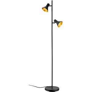 BES LED LED Vloerlamp - Trion Nana - E14 Fitting - 2-lichts - Rond - Mat Zwart/Goud - Aluminium BES LED LED Vloerlamp - Trion Nana - E14 Fitting - 2-lichts - Rond - Mat Zwart/Goud - Aluminium