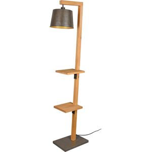 BES LED LED Vloerlamp - Trion Rodano - E27 Fitting - Rond - Mat Bruin - Hout BES LED LED Vloerlamp - Trion Rodano - E27 Fitting - Rond - Mat Bruin - Hout
