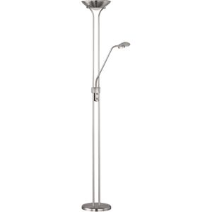 BES LED LED Vloerlamp - Trion Spockens - 25W - Warm Wit 3000K - 2-lichts - Dimbaar - Rond - Mat Nikkel - Aluminium BES LED LED Vloerlamp - Trion Spockens - 25W - Warm Wit 3000K - 2-lichts - Dimbaar - Rond - Mat Nikkel - Aluminium