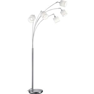 BES LED LED Vloerlamp - Trion Torry - E14 Fitting - 5-lichts - Rond - Mat Nikkel - Aluminium - Max. 28W BES LED LED Vloerlamp - Trion Torry - E14 Fitting - 5-lichts - Rond - Mat Nikkel - Aluminium - Max. 28W