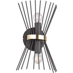 BES LED LED Wandlamp - Trion Drado - E14 Fitting - 2-lichts - Rond - Zwart Goud - Metaal BES LED LED Wandlamp - Trion Drado - E14 Fitting - 2-lichts - Rond - Zwart Goud - Metaal
