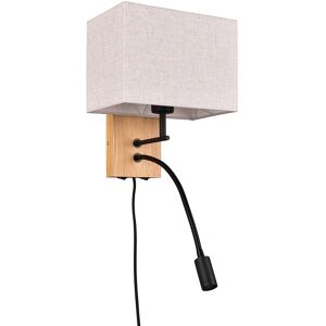 BES LED LED Wandlamp - Wandverlichting - Trion Ilay - E27 Fitting - 2-lichtpunten - Rechthoek - Bruin - Natuurhout BES LED LED Wandlamp - Wandverlichting - Trion Ilay - E27 Fitting - 2-lichtpunten - Rechthoek - Bruin - Natuurhout