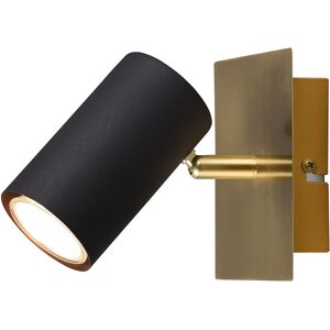 BES LED LED Wandspot - Trion Milona - GU10 Fitting - 1-lichts - Rond - Mat Zwart/Goud - Aluminium BES LED LED Wandspot - Trion Milona - GU10 Fitting - 1-lichts - Rond - Mat Zwart/Goud - Aluminium