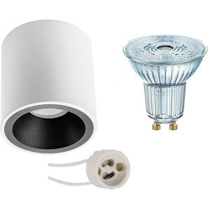 BES LED Opbouwspot Set - LEDVANCE Parathom PAR16 940 36D - Pragmi Cliron Pro - GU10 Fitting - Dimbaar - Opbouw Rond - Mat Wit/Zwart - 3.4W - Natuurlijk Wit 4000K - Verdiept - Ø90mm BES LED Opbouwspot Set - LEDVANCE Parathom PAR16 940 36D - Pragmi Cliron Pro - GU10 Fitting - Dimbaar - Opbouw Rond - Mat Wit/Zwart - 3.4W - Natuurlijk Wit 4000K - Verdiept - Ø90mm