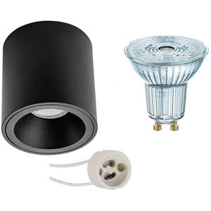 BES LED Opbouwspot Set - LEDVANCE Parathom PAR16 940 36D - Pragmi Cliron Pro - GU10 Fitting - Dimbaar - Opbouw Rond - Mat Zwart - 3.4W - Natuurlijk Wit 4000K - Verdiept - Ø90mm BES LED Opbouwspot Set - LEDVANCE Parathom PAR16 940 36D - Pragmi Cliron Pro - GU10 Fitting - Dimbaar - Opbouw Rond - Mat Zwart - 3.4W - Natuurlijk Wit 4000K - Verdiept - Ø90mm