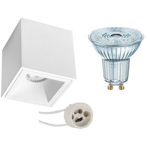 BES LED Opbouwspot Set - LEDVANCE Parathom PAR16 940 36D - Pragmi Cliron Pro - GU10 Fitting - Dimbaar - Opbouw Vierkant - Mat Wit - 3.4W - Natuurlijk Wit 4000K - Verdiept - 90mm BES LED Opbouwspot Set - LEDVANCE Parathom PAR16 940 36D - Pragmi Cliron Pro - GU10 Fitting - Dimbaar - Opbouw Vierkant - Mat Wit - 3.4W - Natuurlijk Wit 4000K - Verdiept - 90mm