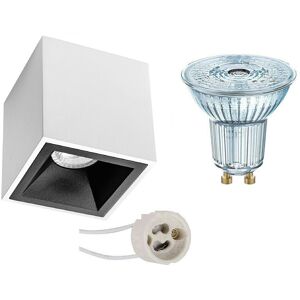 BES LED Opbouwspot Set - LEDVANCE Parathom PAR16 940 36D - Pragmi Cliron Pro - GU10 Fitting - Dimbaar - Opbouw Vierkant - Mat Wit/Zwart - 3.4W - Natuurlijk Wit 4000K - Verdiept - 90mm BES LED Opbouwspot Set - LEDVANCE Parathom PAR16 940 36D - Pragmi Cliron Pro - GU10 Fitting - Dimbaar - Opbouw Vierkant - Mat Wit/Zwart - 3.4W - Natuurlijk Wit 4000K - Verdiept - 90mm