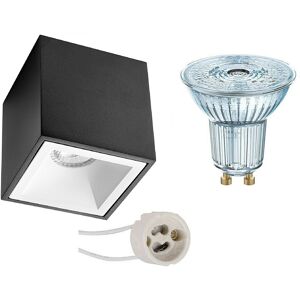 BES LED Opbouwspot Set - LEDVANCE Parathom PAR16 940 36D - Pragmi Cliron Pro - GU10 Fitting - Dimbaar - Opbouw Vierkant - Mat Zwart/Wit - 3.4W - Natuurlijk Wit 4000K - Verdiept - 90mm BES LED Opbouwspot Set - LEDVANCE Parathom PAR16 940 36D - Pragmi Cliron Pro - GU10 Fitting - Dimbaar - Opbouw Vierkant - Mat Zwart/Wit - 3.4W - Natuurlijk Wit 4000K - Verdiept - 90mm