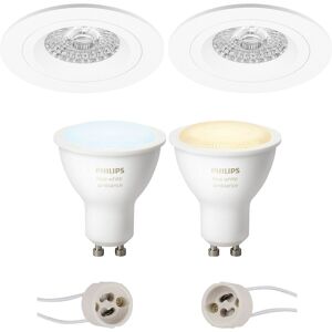 BES LED GU10 Inbouwspot Set - Mat Wit - Inbouw Rond - Philips Hue - White Ambiance - Bluetooth - Pragmi Rodos Pro - Ø93mm BES LED GU10 Inbouwspot Set - Mat Wit - Inbouw Rond - Philips Hue - White Ambiance - Bluetooth - Pragmi Rodos Pro - Ø93mm