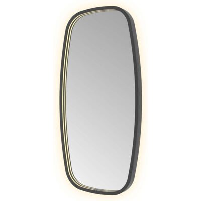 Hotbath &More Mirrors Contour LED Badkamerspiegel - Figuur - 80 x 40 cm - Geborsteld Zwart Pvd Hotbath &More Mirrors Contour LED Badkamerspiegel - Figuur - 80 x 40 cm - Geborsteld Zwart Pvd