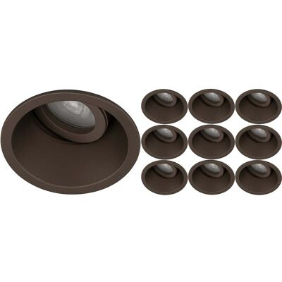 BES LED Inbouwspot 10 Pack - Sigmi Verno Pro - Rond - Brons - Kantelbaar - Zaagmaat 80mm Diameter 95mm - Incl. GU10 Fitting BES LED Inbouwspot 10 Pack - Sigmi Verno Pro - Rond - Brons - Kantelbaar - Zaagmaat 80mm Diameter 95mm - Incl. GU10 Fitting