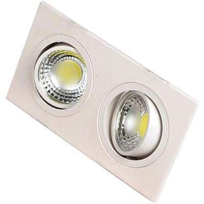 BES LED LED Spot - Inbouwspot Dubbel - Rechthoek 10W - Helder/Koud Wit 6400K - Mat Wit Aluminium - Kantelbaar 175x93mm BES LED LED Spot - Inbouwspot Dubbel - Rechthoek 10W - Helder/Koud Wit 6400K - Mat Wit Aluminium - Kantelbaar 175x93mm