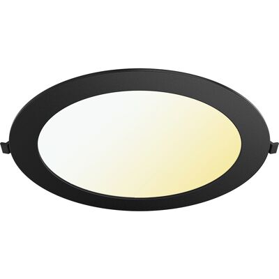 BES LED LED Downlight Inbouwspot Dimbaar - Brinton Thin - 18W 1800lm 120° Bundelhoek - Aanpasbare Lichtkleur 3000K-4000K-6500K - IP40 - Rond - Zwart - Ø229mm Buitenmaat - Ø205mm Zaagmaat BES LED LED Downlight Inbouwspot Dimbaar - Brinton Thin - 18W 1800lm 120° Bundelhoek - Aanpasbare Lichtkleur 3000K-4000K-6500K - IP40 - Rond - Zwart - Ø229mm Buitenmaat - Ø205mm Zaagmaat