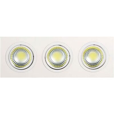 BES LED LED Spot - Inbouwspot 3-lichts - Rechthoek 15W - Helder/Koud Wit 6400K - Mat Wit Aluminium - Kantelbaar 255x93mm BES LED LED Spot - Inbouwspot 3-lichts - Rechthoek 15W - Helder/Koud Wit 6400K - Mat Wit Aluminium - Kantelbaar 255x93mm