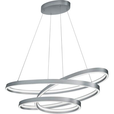 LED Hanglamp - Cinque Ciola - 1 Lichtpunt van 100 Watt - Dimbaar - Aanpasbare Lichtkleur - Mat Nikkel - Metaal LED Hanglamp - Cinque Ciola - 1 Lichtpunt van 100 Watt - Dimbaar - Aanpasbare Lichtkleur - Mat Nikkel - Metaal