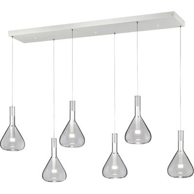 LED Hanglamp - Cinque Cipera - 6 Lichtpunten van 5.6 Watt - Dimbaar - Aanpasbare Lichtkleur - Hoogte Aanpasbaar - Mat Wit - Metaal LED Hanglamp - Cinque Cipera - 6 Lichtpunten van 5.6 Watt - Dimbaar - Aanpasbare Lichtkleur - Hoogte Aanpasbaar - Mat Wit - Metaal