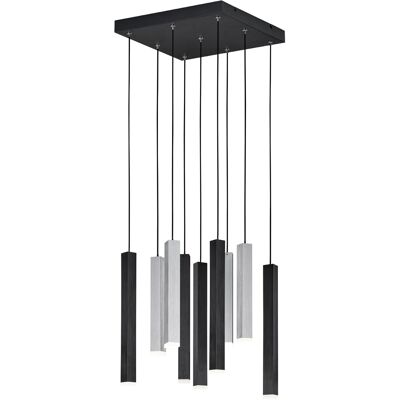 LED Hanglamp - Cinque Civeto - 9 Lichtpunten van 3.5 Watt - Dimbaar - Aanpasbare Lichtkleur - Mat Zwart - Metaal LED Hanglamp - Cinque Civeto - 9 Lichtpunten van 3.5 Watt - Dimbaar - Aanpasbare Lichtkleur - Mat Zwart - Metaal