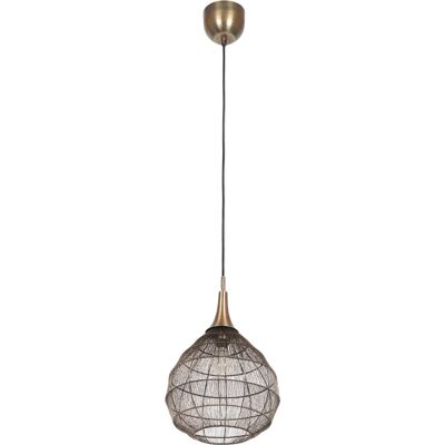 BES LED LED Hanglamp - Hangverlichting - Trion Sorana - E27 Fitting - 1-lichts - Rond - 42cm - Oud Brons - Metaal BES LED LED Hanglamp - Hangverlichting - Trion Sorana - E27 Fitting - 1-lichts - Rond - 42cm - Oud Brons - Metaal