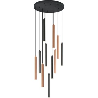 LED Hanglamp - Musterring Calina - 11 Lichtpunten van 3 Watt - Rond - Dimbaar - Aanpasbare Lichtkleur - Hoogte Aanpasbaar - Geheugenfunctie - Nachtlamp - Mat Zwart - Metaal LED Hanglamp - Musterring Calina - 11 Lichtpunten van 3 Watt - Rond - Dimbaar - Aanpasbare Lichtkleur - Hoogte Aanpasbaar - Geheugenfunctie - Nachtlamp - Mat Zwart - Metaal