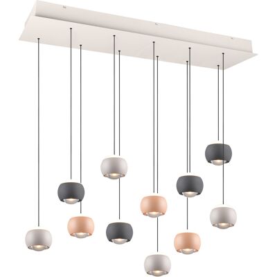LED Hanglamp - Musterring Cannon - 11 Lichtpunten van 5 Watt - Rechthoek - Dimbaar - Aanpasbare Lichtkleur - Hoogte Aanpasbaar - Geheugenfunctie - Nachtlamp - Meerkleurig - Metaal LED Hanglamp - Musterring Cannon - 11 Lichtpunten van 5 Watt - Rechthoek - Dimbaar - Aanpasbare Lichtkleur - Hoogte Aanpasbaar - Geheugenfunctie - Nachtlamp - Meerkleurig - Metaal