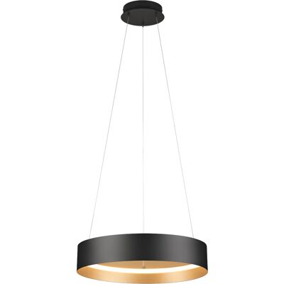 LED Hanglamp - Musterring Loop - 1 Lichtpunt van 38 Watt - Dimbaar - Aanpasbare Lichtkleur - Hoogte Aanpasbaar - Geheugenfunctie - Nachtlamp - AfstandsbedieningZwart/Goud - Metaal LED Hanglamp - Musterring Loop - 1 Lichtpunt van 38 Watt - Dimbaar - Aanpasbare Lichtkleur - Hoogte Aanpasbaar - Geheugenfunctie - Nachtlamp - AfstandsbedieningZwart/Goud - Metaal
