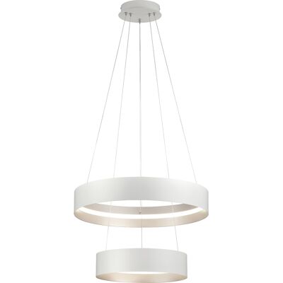 LED Hanglamp - Musterring Loop - 1 Lichtpunt van 55 Watt - Rond - Dimbaar - Aanpasbare Lichtkleur - Hoogte Aanpasbaar - Geheugenfunctie - Nachtlamp - Mat Wit - Metaal LED Hanglamp - Musterring Loop - 1 Lichtpunt van 55 Watt - Rond - Dimbaar - Aanpasbare Lichtkleur - Hoogte Aanpasbaar - Geheugenfunctie - Nachtlamp - Mat Wit - Metaal