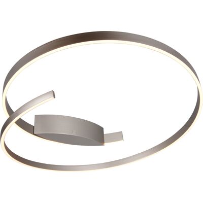 LED Plafondlamp - Cinque Cinardi - 1 Lichtpunt van 48 Watt - Dimbaar - Aanpasbare Lichtkleur - Mat Nikkel - Metaal LED Plafondlamp - Cinque Cinardi - 1 Lichtpunt van 48 Watt - Dimbaar - Aanpasbare Lichtkleur - Mat Nikkel - Metaal