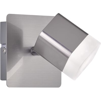 BES LED LED Wandspot - Wandverlichting - Trion Ribon - 4W - Warm Wit 3000K - 1-lichts - Rond - Mat Nikkel - Aluminium BES LED LED Wandspot - Wandverlichting - Trion Ribon - 4W - Warm Wit 3000K - 1-lichts - Rond - Mat Nikkel - Aluminium