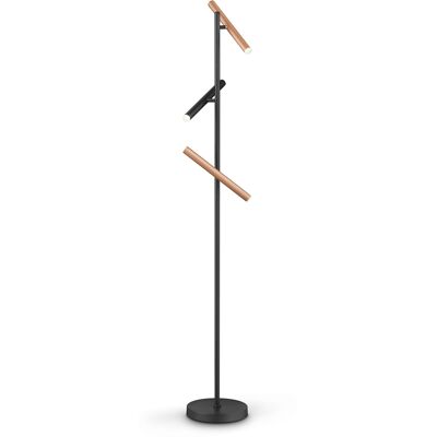 LED Vloerlamp - Musterring Calina - 3 Lichtpunten van 3 Watt - Dimbaar - Aanpasbare Lichtkleur - Geheugenfunctie - Mat Zwart - Metaal LED Vloerlamp - Musterring Calina - 3 Lichtpunten van 3 Watt - Dimbaar - Aanpasbare Lichtkleur - Geheugenfunctie - Mat Zwart - Metaal