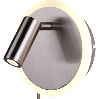 BES LED LED Wandlamp - Trion Jodan - 7W - Warm Wit 3000K - Rond - Mat Nikkel - Aluminium BES LED LED Wandlamp - Trion Jodan - 7W - Warm Wit 3000K - Rond - Mat Nikkel - Aluminium