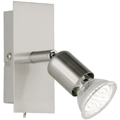 BES LED LED Wandspot - Trion Nimo - GU10 Fitting - 3W - Warm Wit 3000K - 1-lichts - Rechthoek - Mat Nikkel - Aluminium BES LED LED Wandspot - Trion Nimo - GU10 Fitting - 3W - Warm Wit 3000K - 1-lichts - Rechthoek - Mat Nikkel - Aluminium
