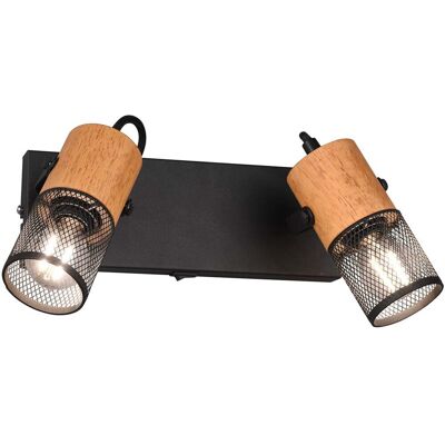 BES LED LED Wandspot - Trion Yosh - E14 Fitting - 2-lichts - Rechthoek - Mat Zwart - Aluminium BES LED LED Wandspot - Trion Yosh - E14 Fitting - 2-lichts - Rechthoek - Mat Zwart - Aluminium