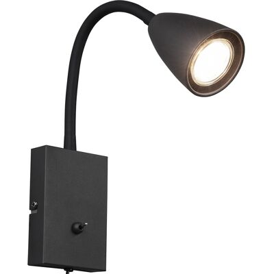 BES LED LED Wandspot - Wandverlichting - Trion Wolly - GU10 Fitting - 1-lichts - Rechthoek - Mat Zwart - Aluminium BES LED LED Wandspot - Wandverlichting - Trion Wolly - GU10 Fitting - 1-lichts - Rechthoek - Mat Zwart - Aluminium