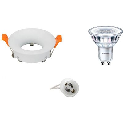 BES LED GU10 Inbouwspot Set - Mat Wit - Inbouw Rond - Philips - CorePro 840 36D - 4.6W - Natuurlijk Wit 4000K - Ø85mm BES LED GU10 Inbouwspot Set - Mat Wit - Inbouw Rond - Philips - CorePro 840 36D - 4.6W - Natuurlijk Wit 4000K - Ø85mm