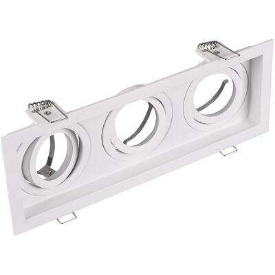 BES LED Spot Armatuur GU10 - Trion Kenan - GU10 Inbouwspot - Rechthoek - 3-lichts - Wit - Aluminium - Verdiept - Kantelbaar - Ø90 BES LED Spot Armatuur GU10 - Trion Kenan - GU10 Inbouwspot - Rechthoek - 3-lichts - Wit - Aluminium - Verdiept - Kantelbaar - Ø90