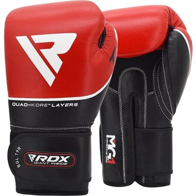 RDX Sports Lederen Bokshandschoenen - 10oz - Rood RDX Sports Lederen Bokshandschoenen - 10oz - Rood