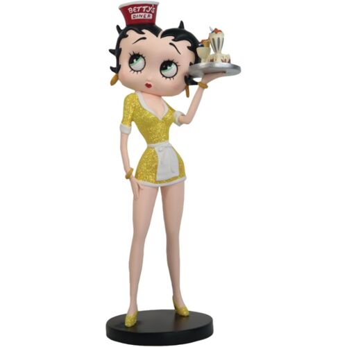 Betty Boop Diner Serveerster In Gele Jurk Beeldje